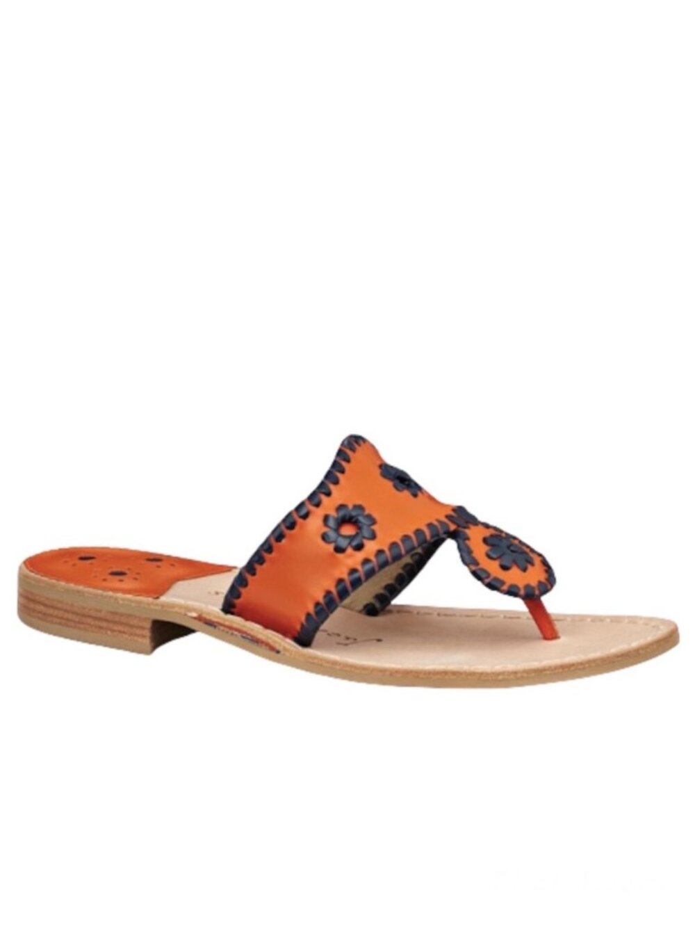 RARE JACK ROGERS Spirit Orange/Midnight Sandals size 9M